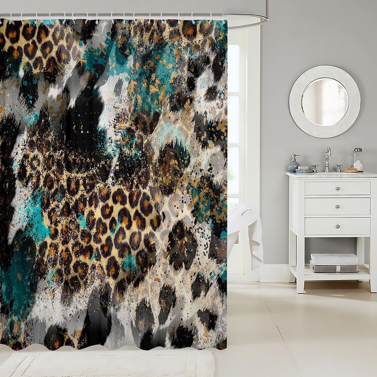 Lush 3D Cow Flu Cellular Bathroom Curtains for Kids Adults txt