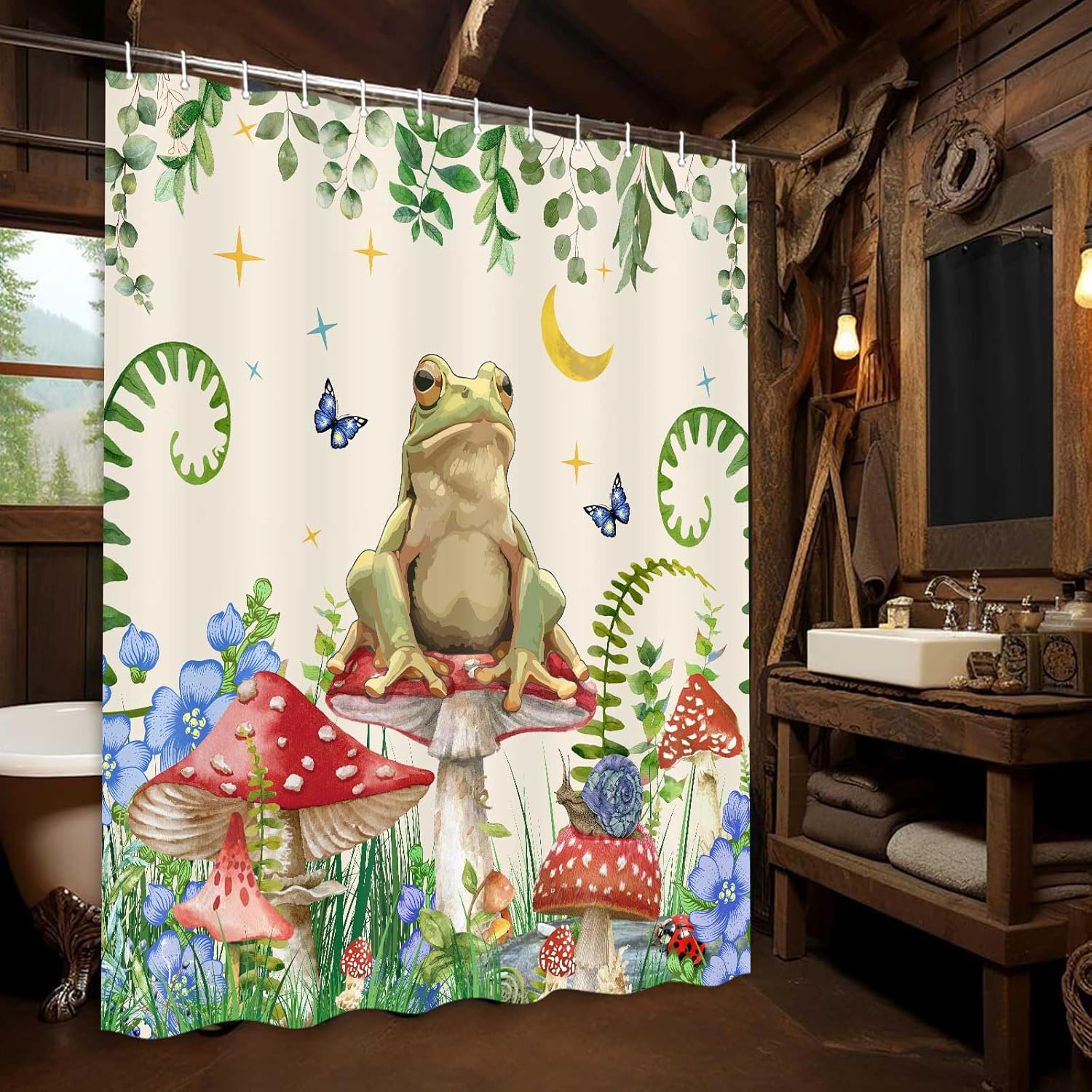 Boho Mushroom Shower Curtain