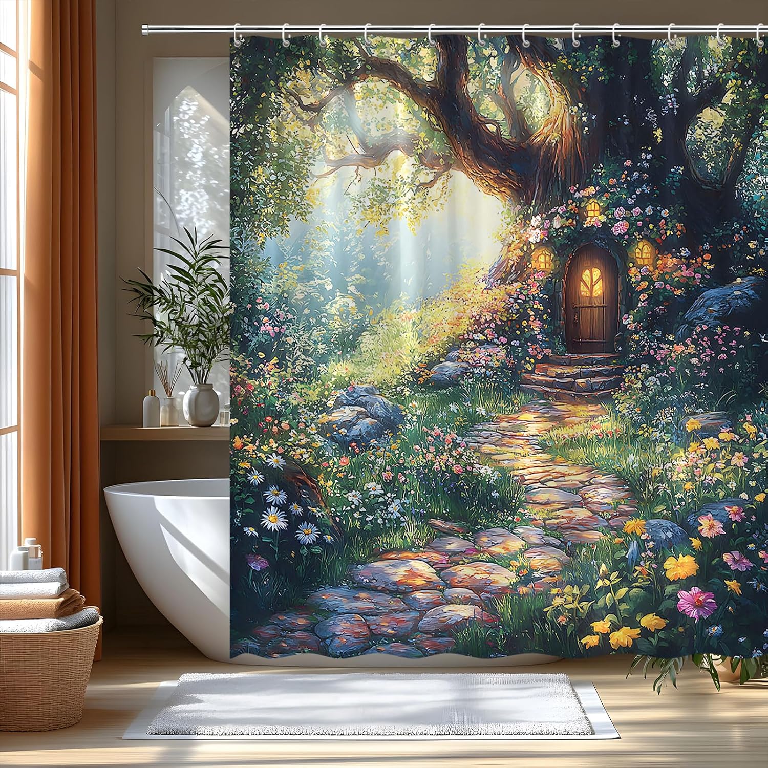 Fairy Forest Enchanted Shower Curtain Set 70x70