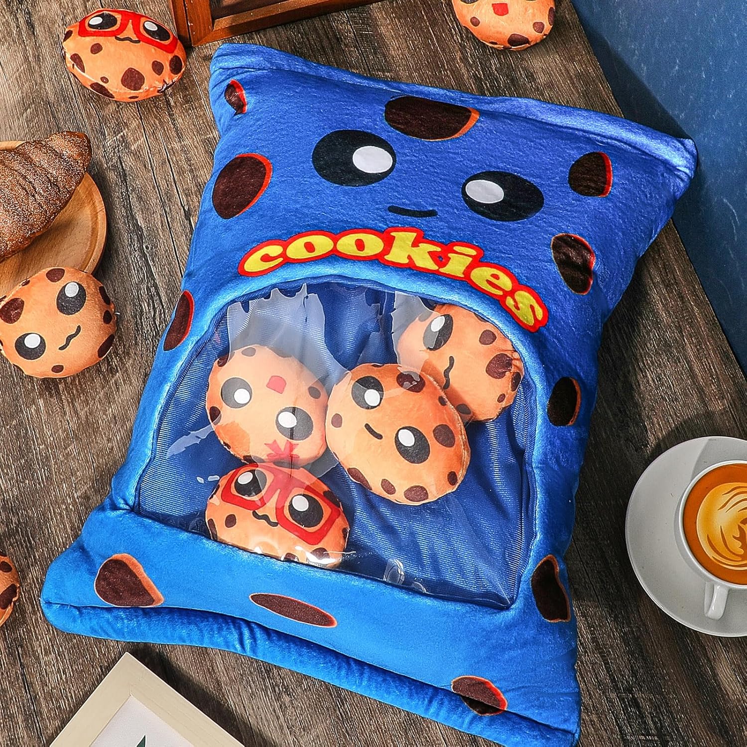 Cute Plush Pillow with Cookies for Fans of Kawaii Comfort