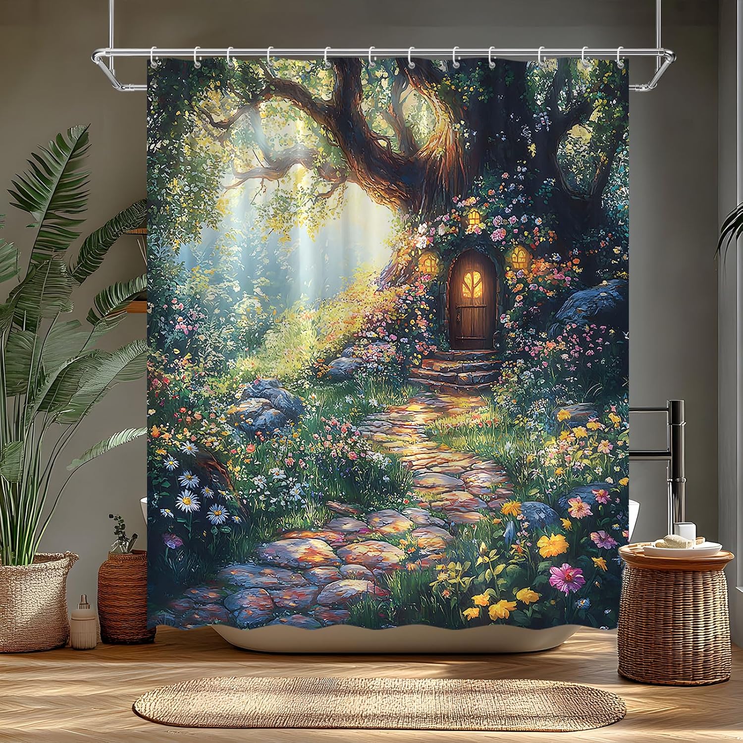 Fairy Forest Enchanted Shower Curtain Set 70x70