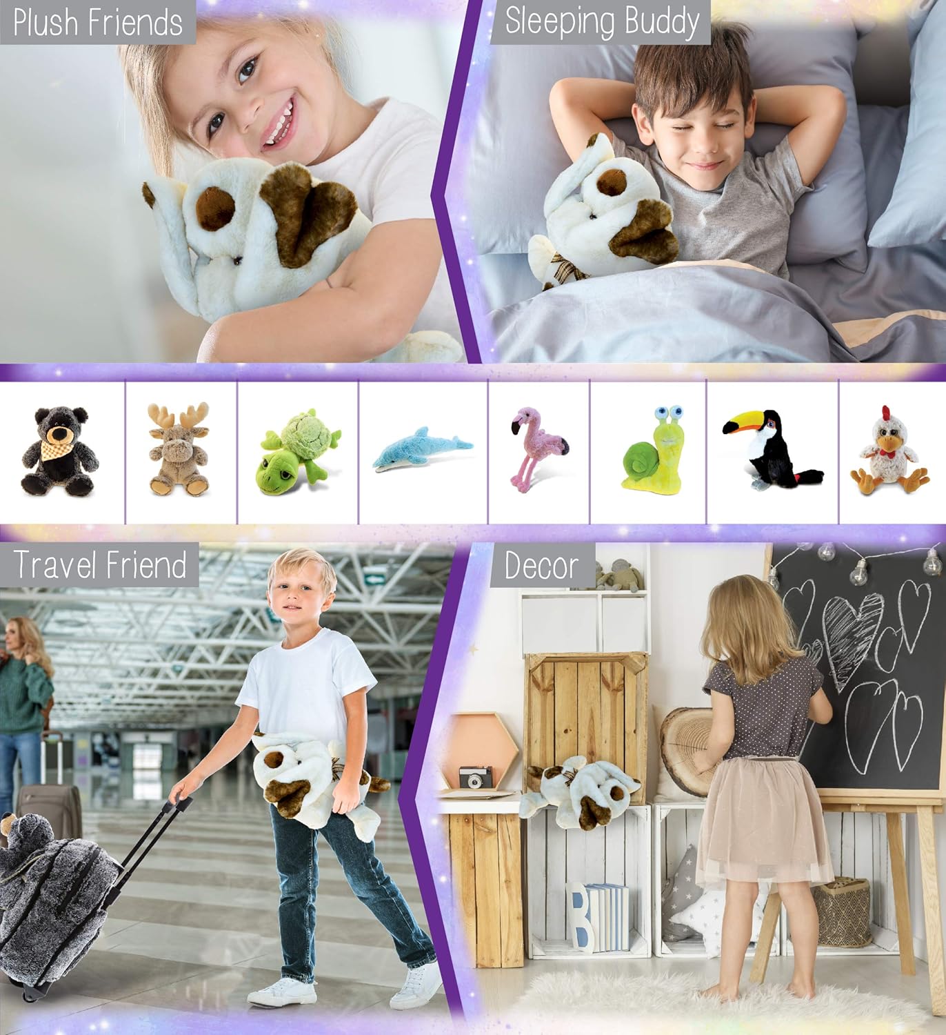 DolliBu Plush Dog Bed Soft Huggable Laid-back Educational