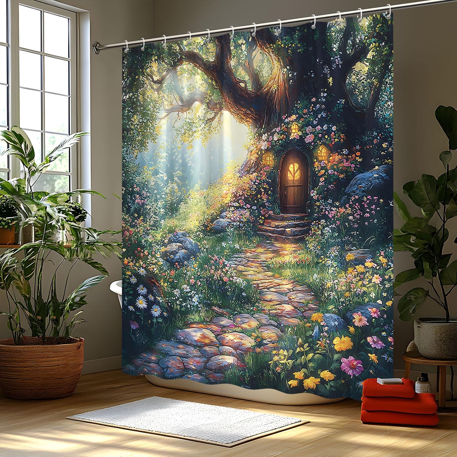 Fairy Forest Enchanted Shower Curtain Set 70x70