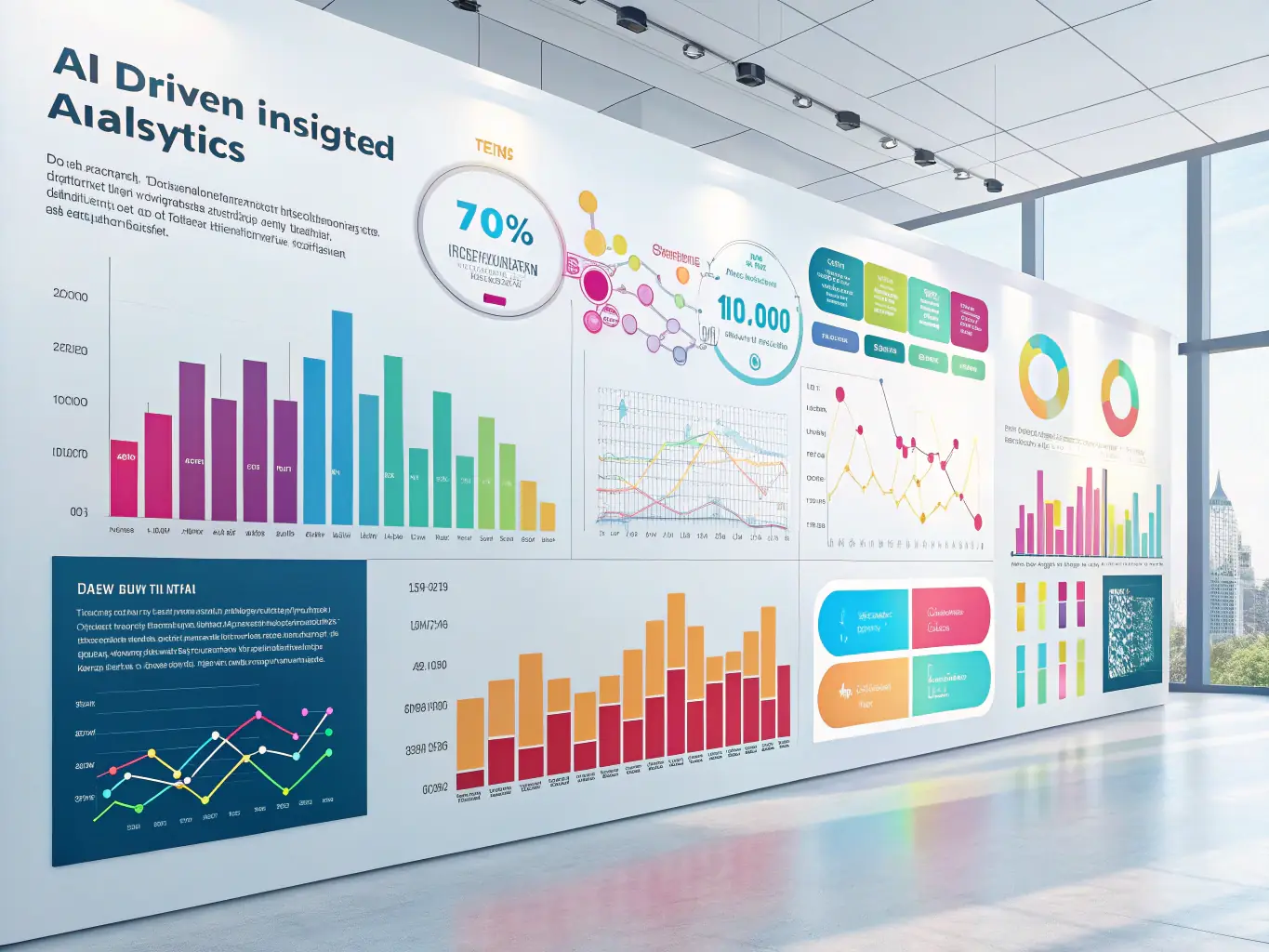 An abstract image representing data analysis and strategic insights, symbolizing the data-driven approach of OmniFrame's consulting services.