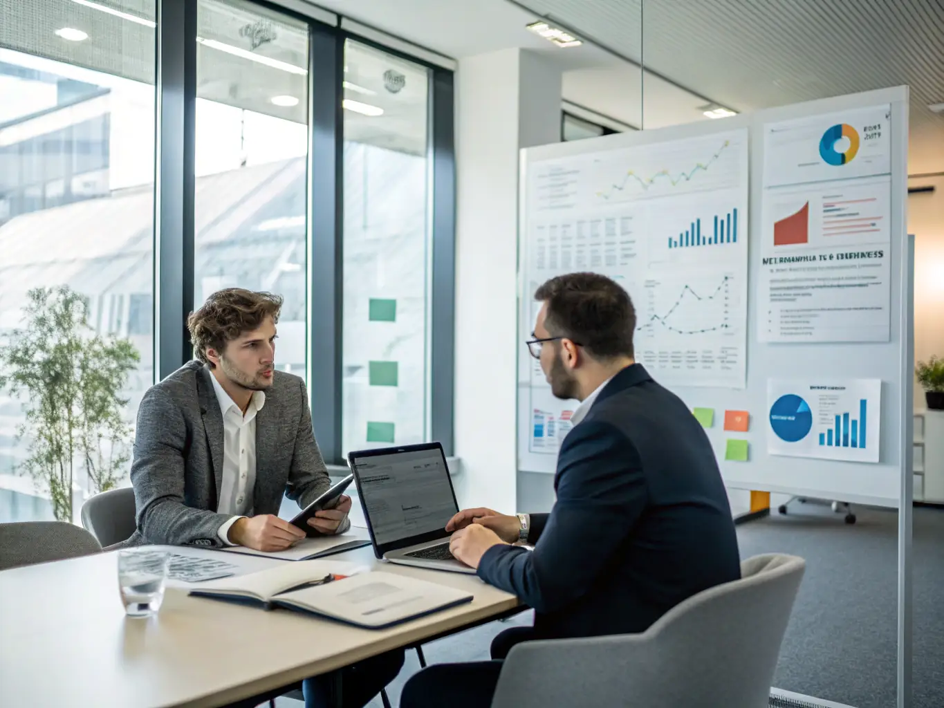 A consultant presenting a cybersecurity strategy to a client, emphasizing data protection and risk management in the digital age.